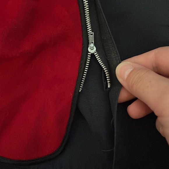 London fog vintage navy blue double breasted maincoat with red liner - Picture 12 of 12